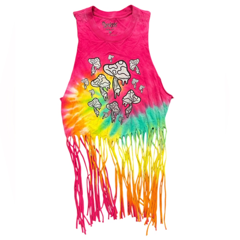 Spencer's Tie Dye Floating Mushroom T Shirt. Size L